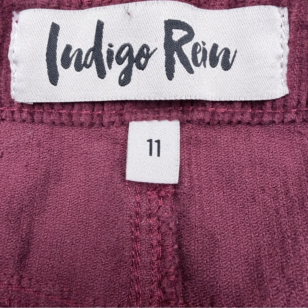 Indigo Rein Corduroy Mini Skirt in Deep Burgundy - Picture 5 of 5